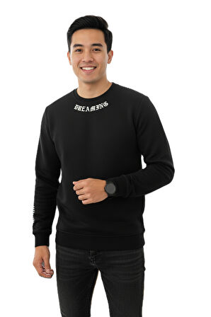Sierre Bisiklet Yaka Erkek Sweatshirt Siyah