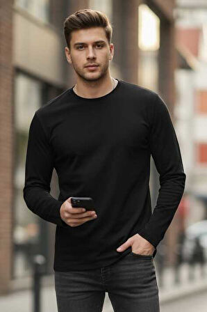 Evan Uzun Kollu Tişört Siyah