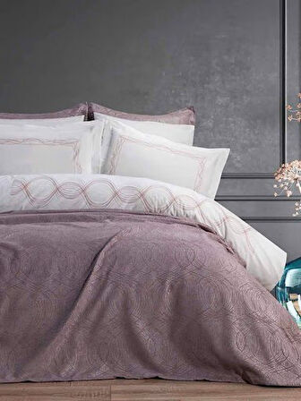 Bella Home Aren 7 Parça Yatak Örtüsü Seti Gül Kurusu