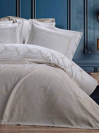 Bella Home Aren 7 Parça Yatak Örtüsü Seti Cappiccino