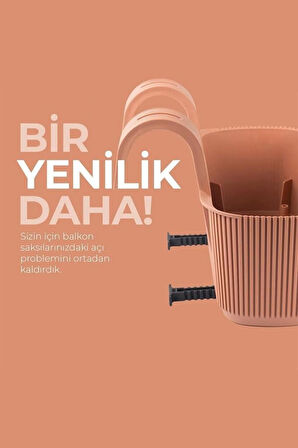 Omnipazar KRS-249 Dekoratif Plastik Pera Askılı Balkon Saksı 3.2 Litre