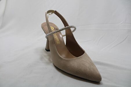 Podyum Topuklu Vizon Kadın Ayakkabısı