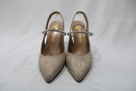 Podyum Topuklu Vizon Kadın Ayakkabısı