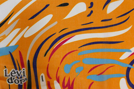 Alcanavm LeviDor Turuncu Desenli Eşarp