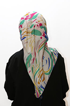 Alcanavm LeviDor Beyaz Desenli Eşarp