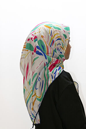 Alcanavm LeviDor Beyaz Desenli Eşarp