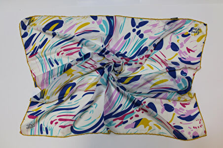 Alcanavm LeviDor Beyaz Desenli Eşarp 9692580128936