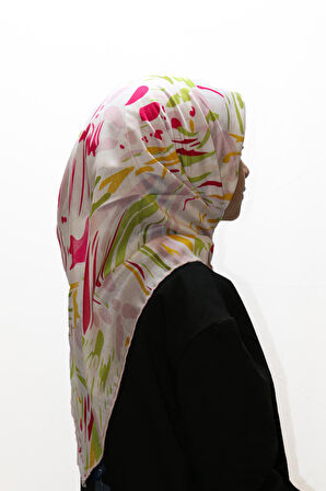 Alcanavm LeviDor Beyaz Desenli Eşarp 9692580128938