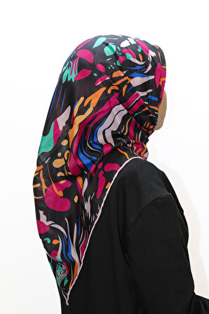 Alcanavm LeviDor Siyah Desenli Eşarp