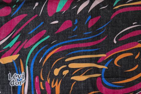 Alcanavm LeviDor Siyah Desenli Eşarp