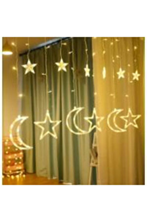 Ay Yıldız Perde Led Dekoratif