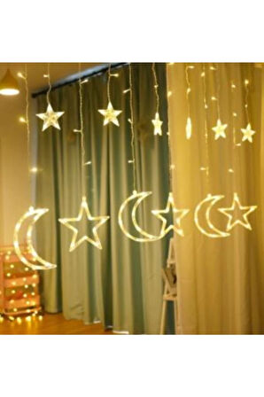 Ay Yıldız Perde Led Dekoratif