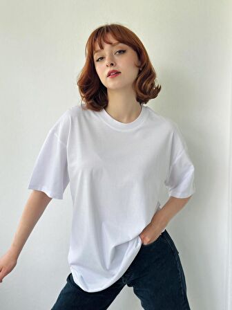 Retrobird Oversize Tişört Unisex Beyaz