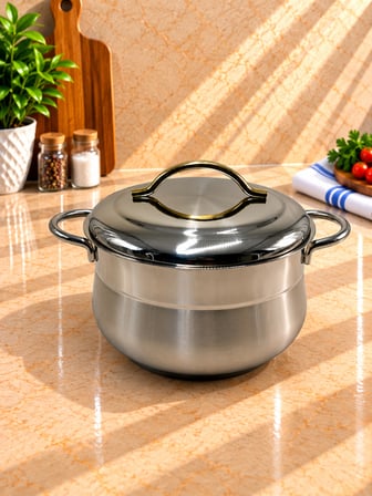 Bonera Gold 24 cm 6,80 LT 18/10 Çelik Derin Tencere 15 cm Derinlik