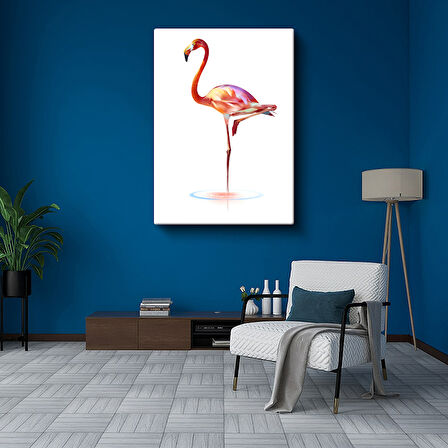 Zarif Pembe Flamingo Modern Minimalist Kanvas Tablo