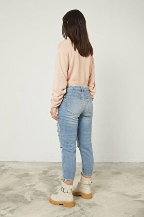 Skınny Jeans Ön Lazer Detaylı Pantolon