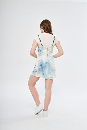 Marin Askılı Kot Elbise