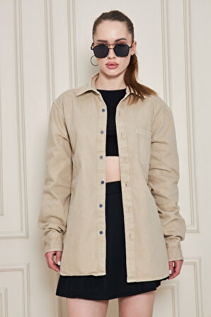 Boyfriend Geniş Kalıp Denim Gömlek