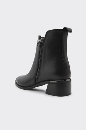 Hakiki Deri Fermuarlı Kadın Bot