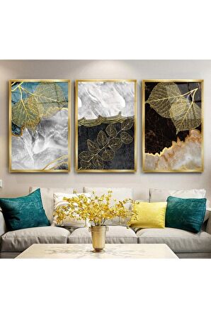 Mermer Desenler Triple Miyrem-Cam Tablo