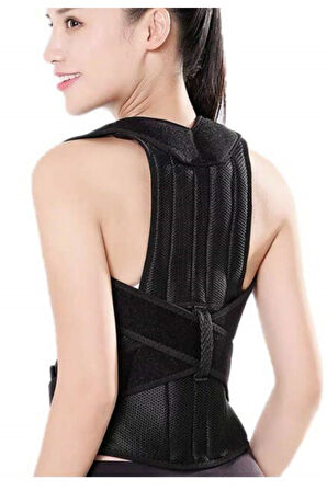 Unisex Siyah Highconcept Ortopedik Balenli Dik Duruş Korsesi