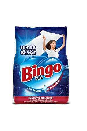 Bingo Matik Ultra Beyaz 4 kg + Renkli 4 kg Toz Çamaşır Deterjanı 2 li Set