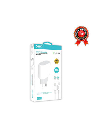 iPhone 13 Pro Uyumlu Lightning Pd Type-c Girişli 20W Şarj Seti MT-A1703