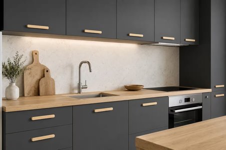 Ahşap Dolap Kulpu Elegans 96 Mm Ahşap Rengi