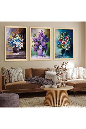 5 Parça Mdf Deniz Kenarı Manzara Tablo Ve Mdf Saat Kombin