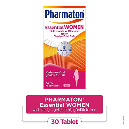 Essential Women 30 Tablet - Biotin, Demir, Vitamin B, Multivitamin Ve Mineraller