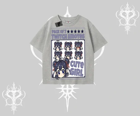 Oversize Tshirt Twitch Emotes Cute Girl Anime Expression