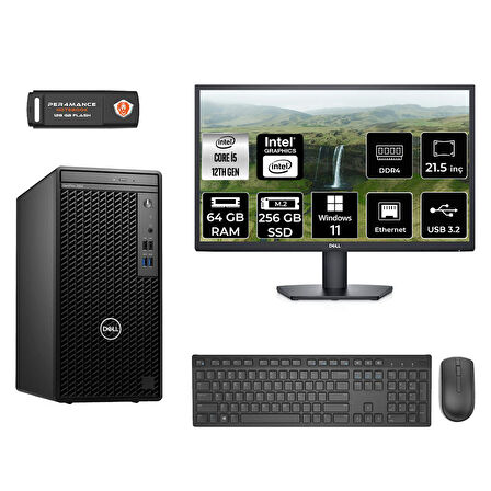 DELL OPTILEX 3000 MNO3000D146 i5 12500 64GB RAM 256GB SSD 21.5" W11P MASAÜSTÜ PC