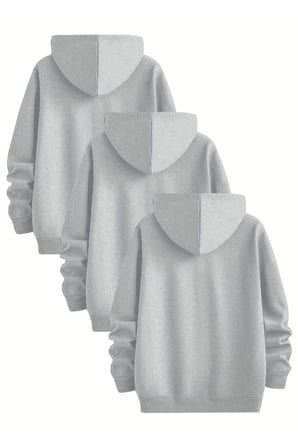 Çok Renkli Baskılı kapuşonlu Sweatshirt 3'lü Fırsat Paketi