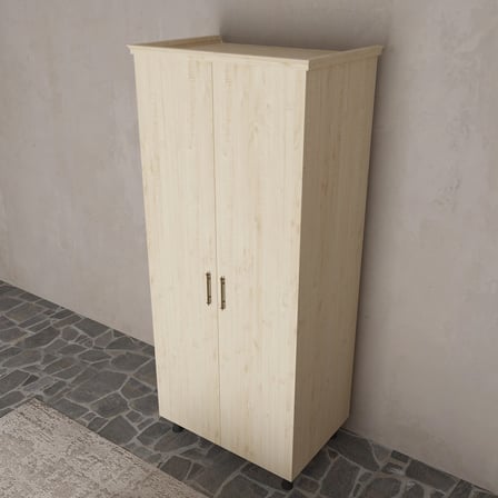 Soft Wood 2 Kapaklı Masif Ahşap Gardırop Vernik