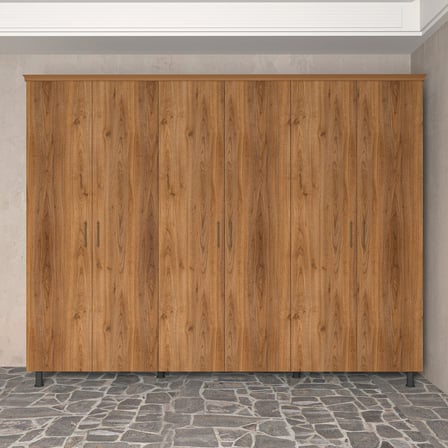 Soft Wood 6 Kapaklı Masif Ahşap Gardırop Ceviz