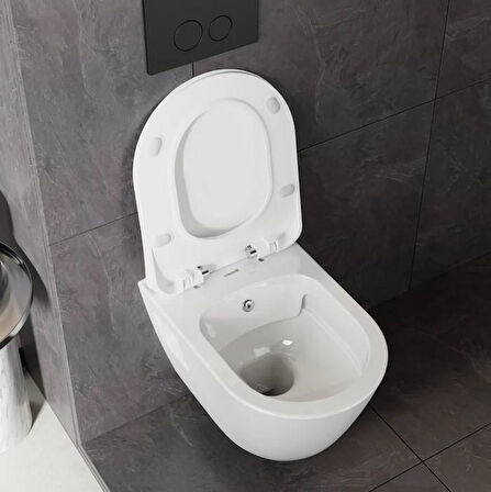 Creavit Terra Rim-Off Kanalsız Asma Klozet (TP329.00) + Duck TP Yavaş Kapanan Kapak 2'li Set
