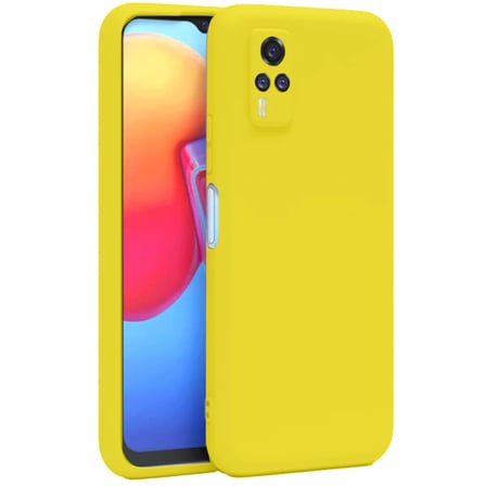 Vivo Y53S Kılıf Nano içi Kadife Silikon - Sarı