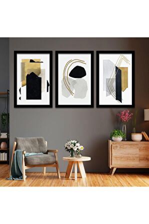 GOLD AYNALI PLEKSİ ÇERÇEVELİ MODERN GRİ BEYAZ PEMBE RENKLİ ÇİÇEK DESENLİ ÇİZİM TABLO