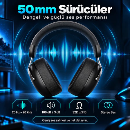 GameRaider Phase Stereo Kablosuz Gaming Kulaklık – 2 Yıl Birebir Değişim Garantili