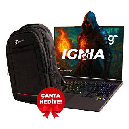 GameRaider IGNIA GR16 Intel Core i9-14900HX 32GB DDR5 2TB SSD RTX 5070Ti 12GB 140W 16 inç 2.5K QHD+ 300Hz FreeDos Gaming Laptop