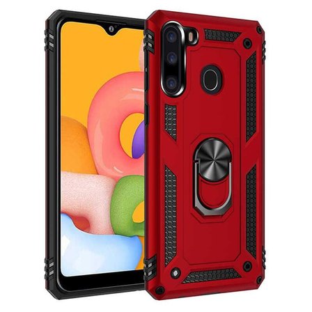 Gpack Samsung Galaxy A21 Kılıf Tank Koruma Vega Standlı Yüzüklü Mıknatıslı