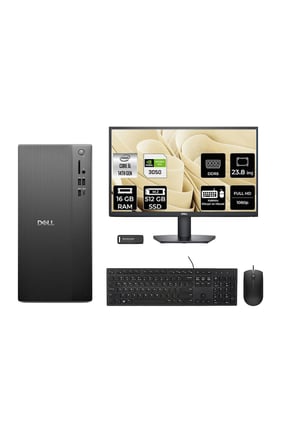 Tower ECT1250 i5 14400 16GB 512GB SSD RTX3050/6GB FDOS Masaüstü Bilgisayar + 23.8" Monitör