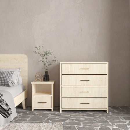Soft Wood 4 Çekmeceli Masif Ahşap Şifonyer Vernik