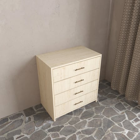 Soft Wood 4 Çekmeceli Masif Ahşap Şifonyer Vernik
