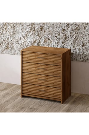 Ebruli Masif Ahşap Yatak Odası Takımı 4 Kapaklı Ceviz 180x200