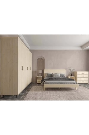 Softwood Masif Ahşap Yatak Odası Takımı 2 Kapaklı Vernik 200x200