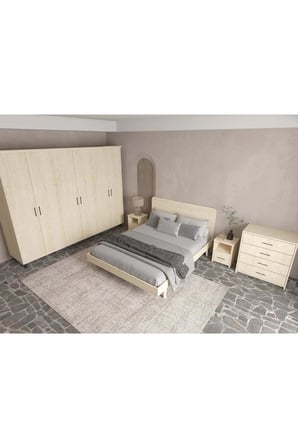 Softwood Masif Ahşap Yatak Odası Takımı 2 Kapaklı Vernik 200x200