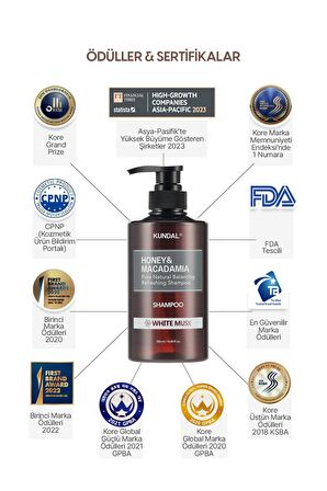 Kırılma Karşıtı, Besleyici Şampuan Kundal Honey & Macadamia Nature Shampoo 500ml (White Musk)
