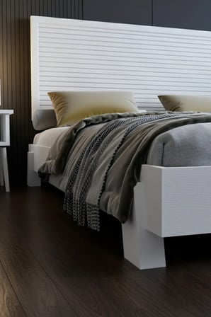 Alaz Model Yatay Başlıklı Masif Ahşap Karyola Kolay Kurulum Fırınlanmış İthal Sibirya Çamı 90x190 Yatak Uyumlu