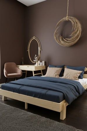 Damla Model 2 Başlıklı Masif Ahşap Karyola Kolay Kurulum Fırınlanmış İthal Sibirya Çamı 90x190 Yatak Uyumlu